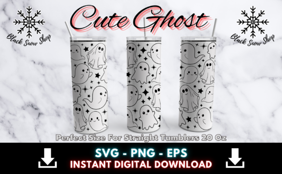 Download Cute Ghost Tumbler Wrap Svg - Cute Collection