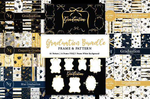 Download Graduation Frame &amp; Pattern Bundle - Graduation Collection