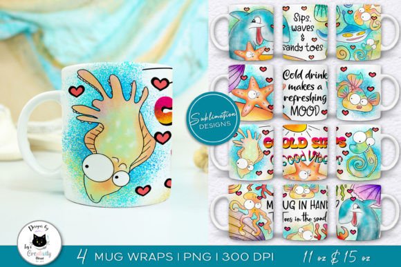 Download Funny Summer Mug Wraps | Cute Beach Mugs - Cute Collection