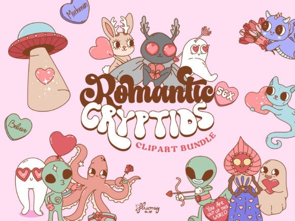 Download Cute Valentine's Day Cryptids Clipart - Cute Collection