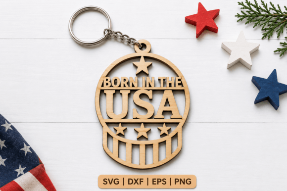 Download Born in the USA Keychain SVG - Born Collection