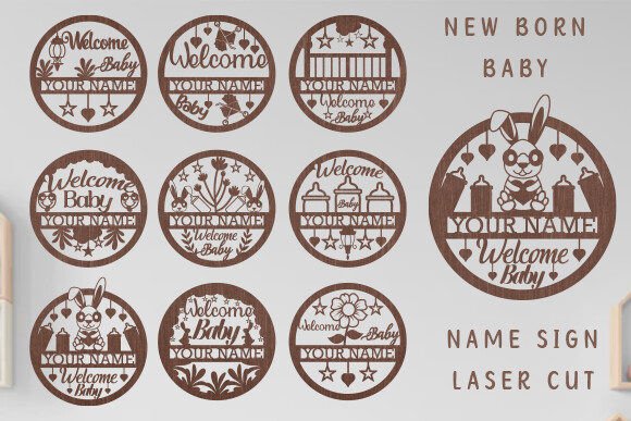 Download New Born Baby Name Sign Laser Cut Svg - Born Collection