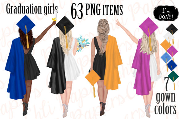 Download Graduation Girls,Graduation Gowns Hats - Premium Resources