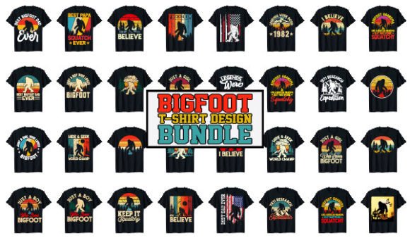 Download Sasquatch Bigfoot T-Shirt Designs Bundle - Premium Resources